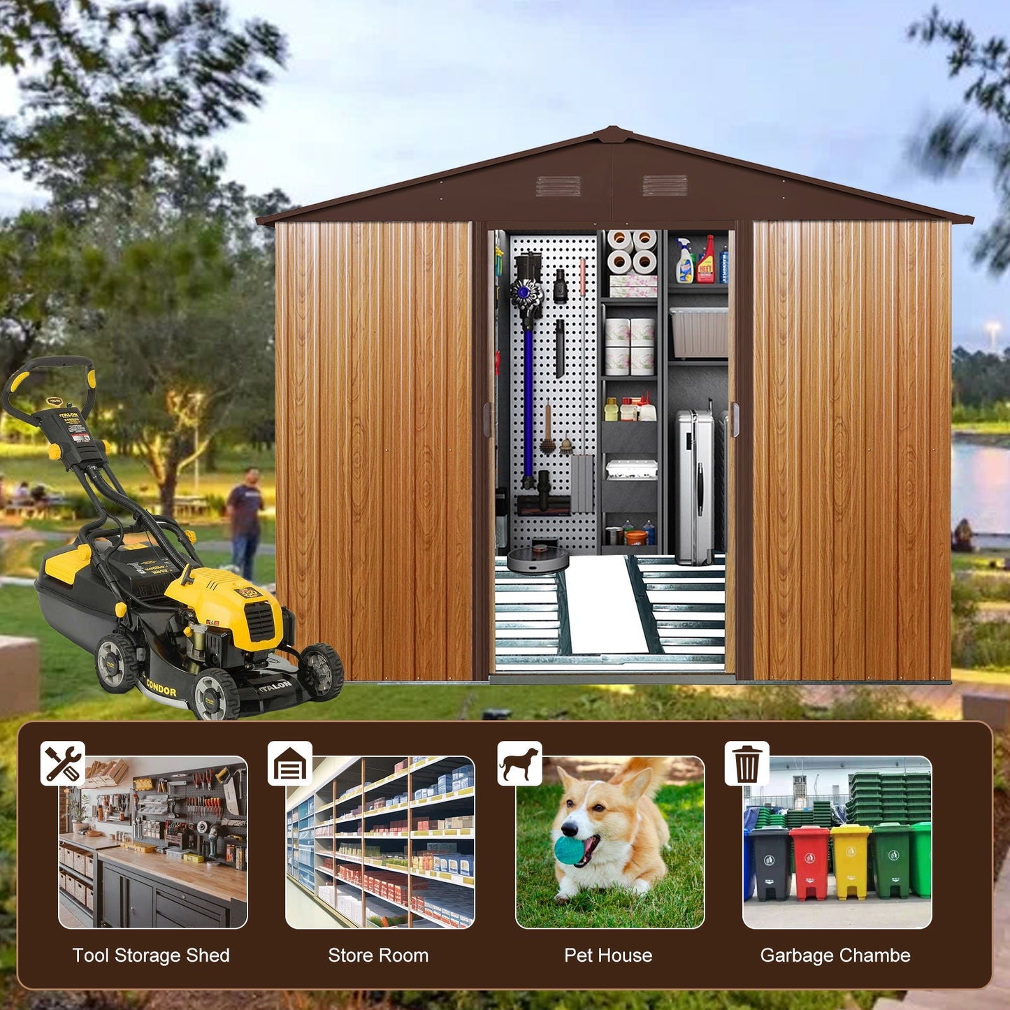 Outdoor Metal Storage Shed And Floor Base