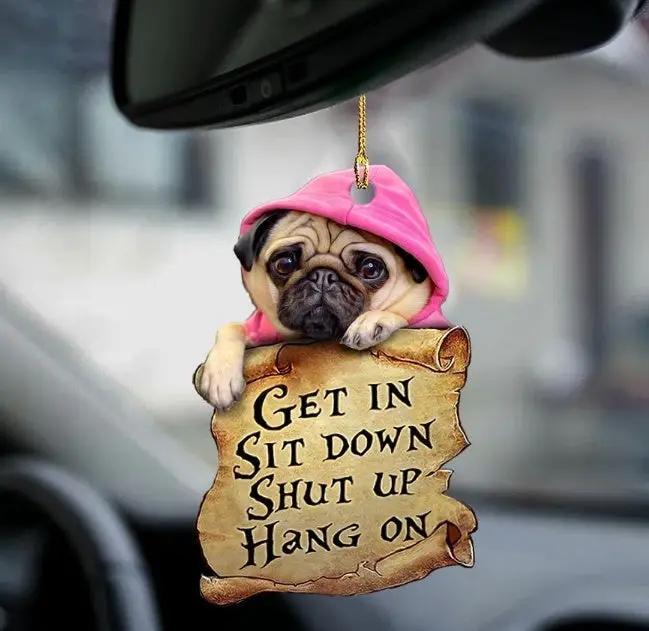 Car Pendant Sleeping Dog Angel Decor Hanging