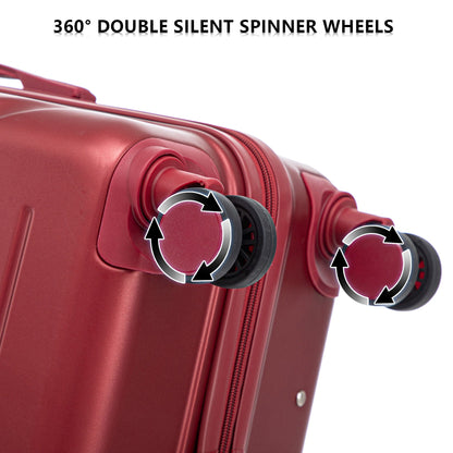 HouseOfZazla red 3-piece spinner luggage set with combination lock and visible wheels on Tampa Home & Garden Store