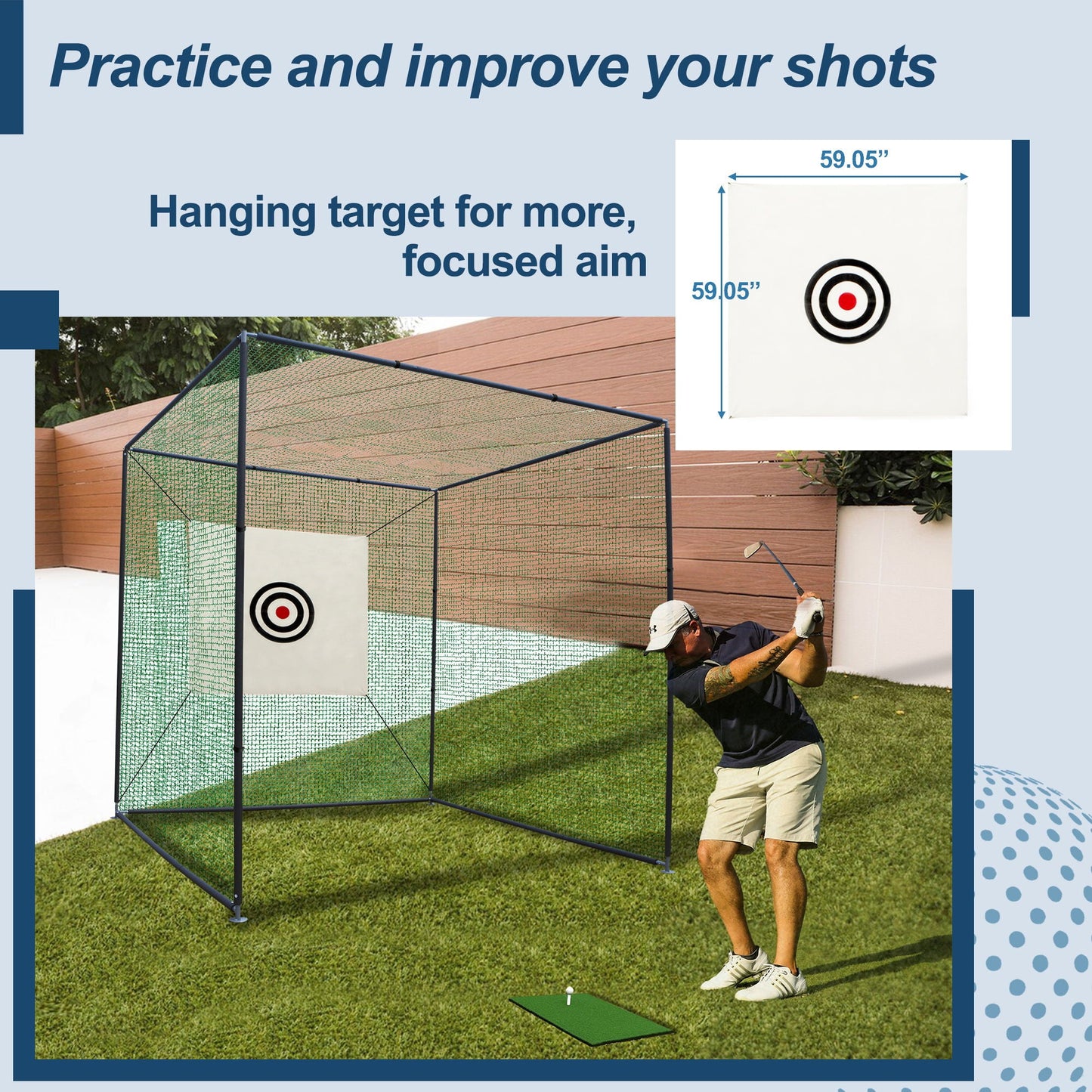 Golf Practice Net Cage and Indoor Outdoor Kit
