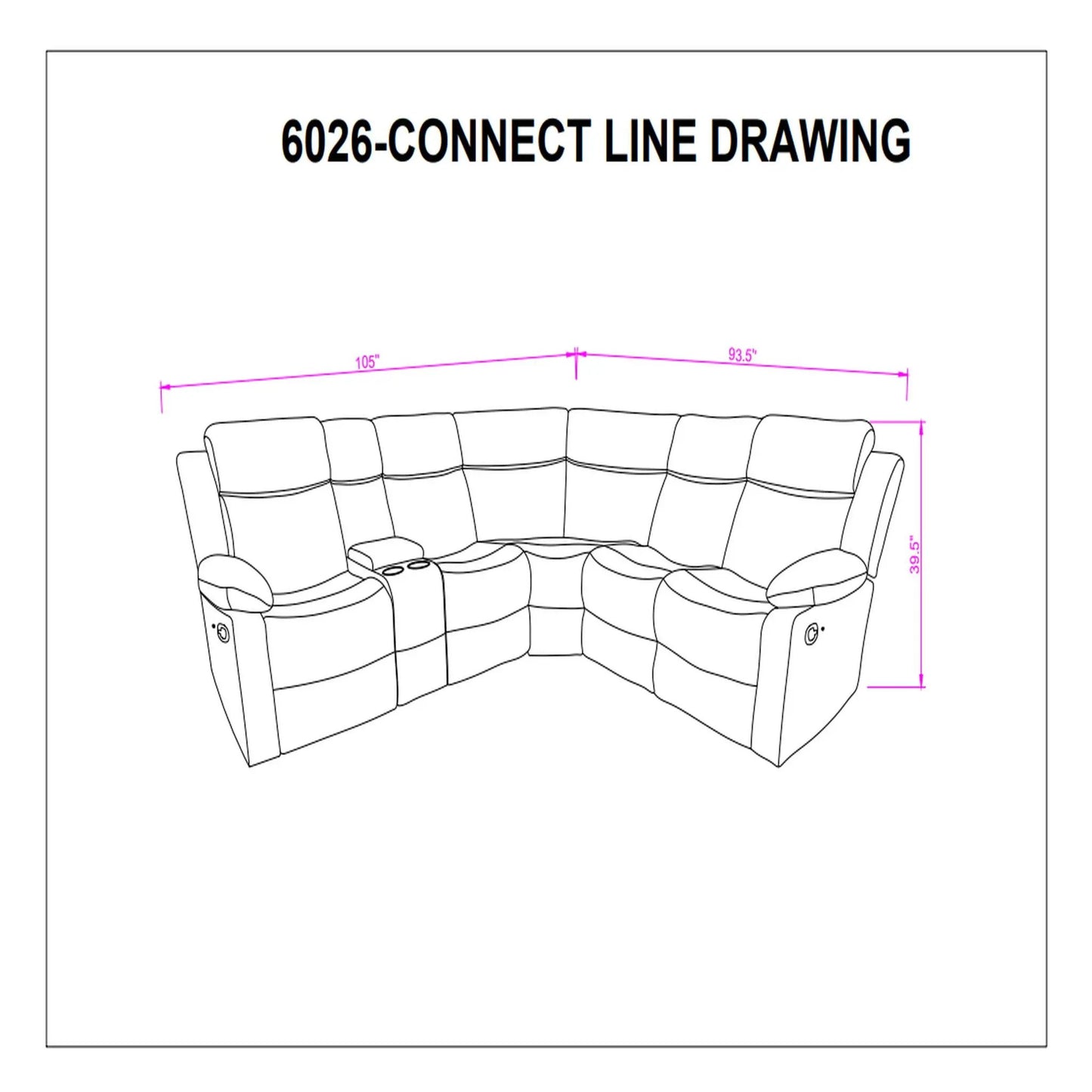 Reclining sectional sofa with storage and cupholders by Unique Piece Furniture on Tampa Home & Garden Store