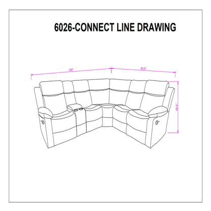 Reclining sectional sofa with storage and cupholders by Unique Piece Furniture on Tampa Home & Garden Store