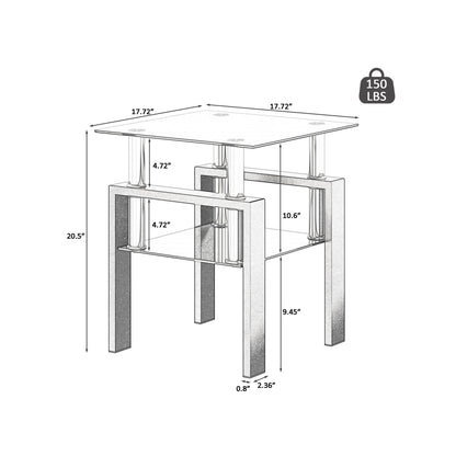 Modern tempered glass tea table set with black metal frame by HouseOfZazla on Tampa Home & Garden Store