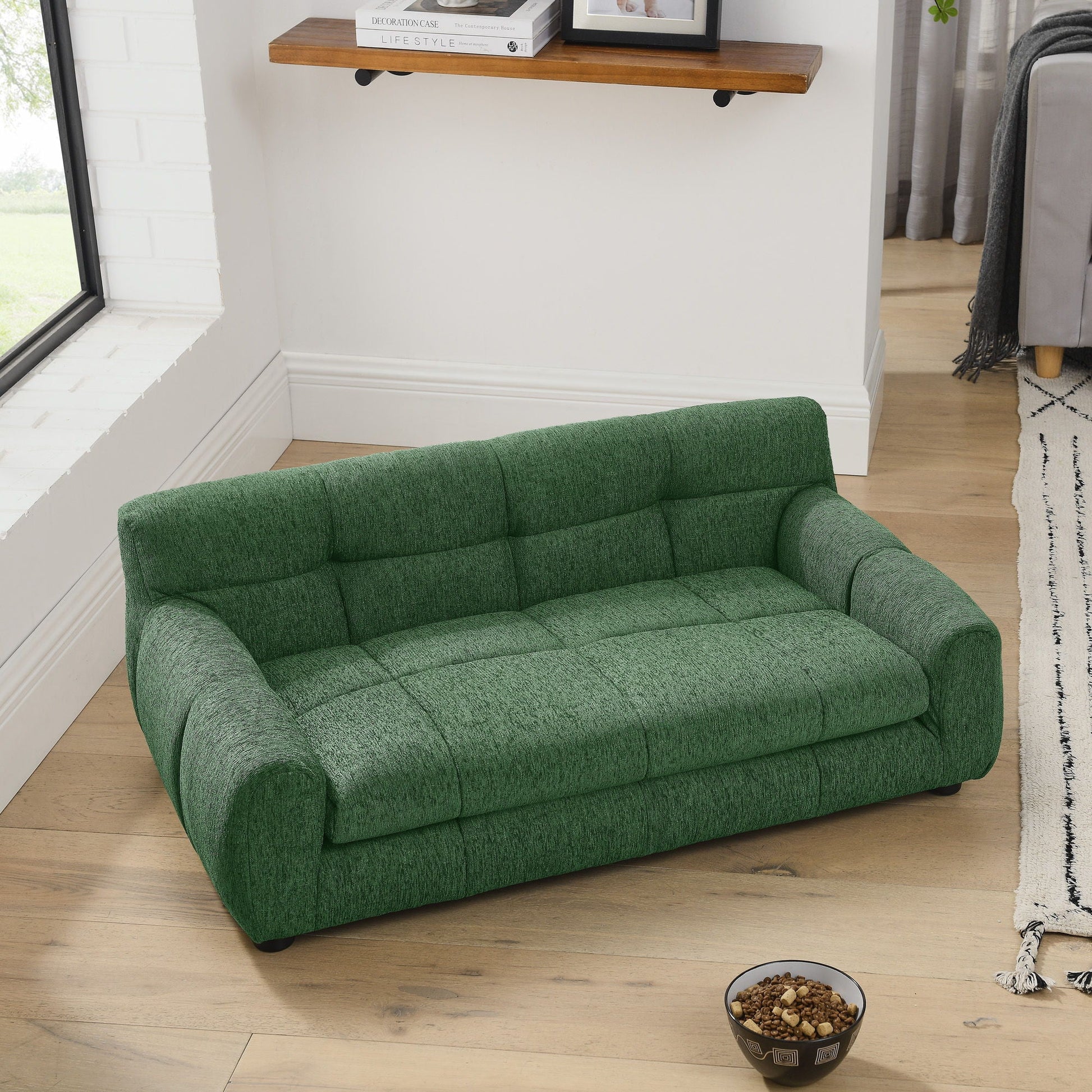Modern Pet Sofa With Backrest And Armrests dog bed in green upholstery by HouseOfZazla on Tampa Home & Garden Store