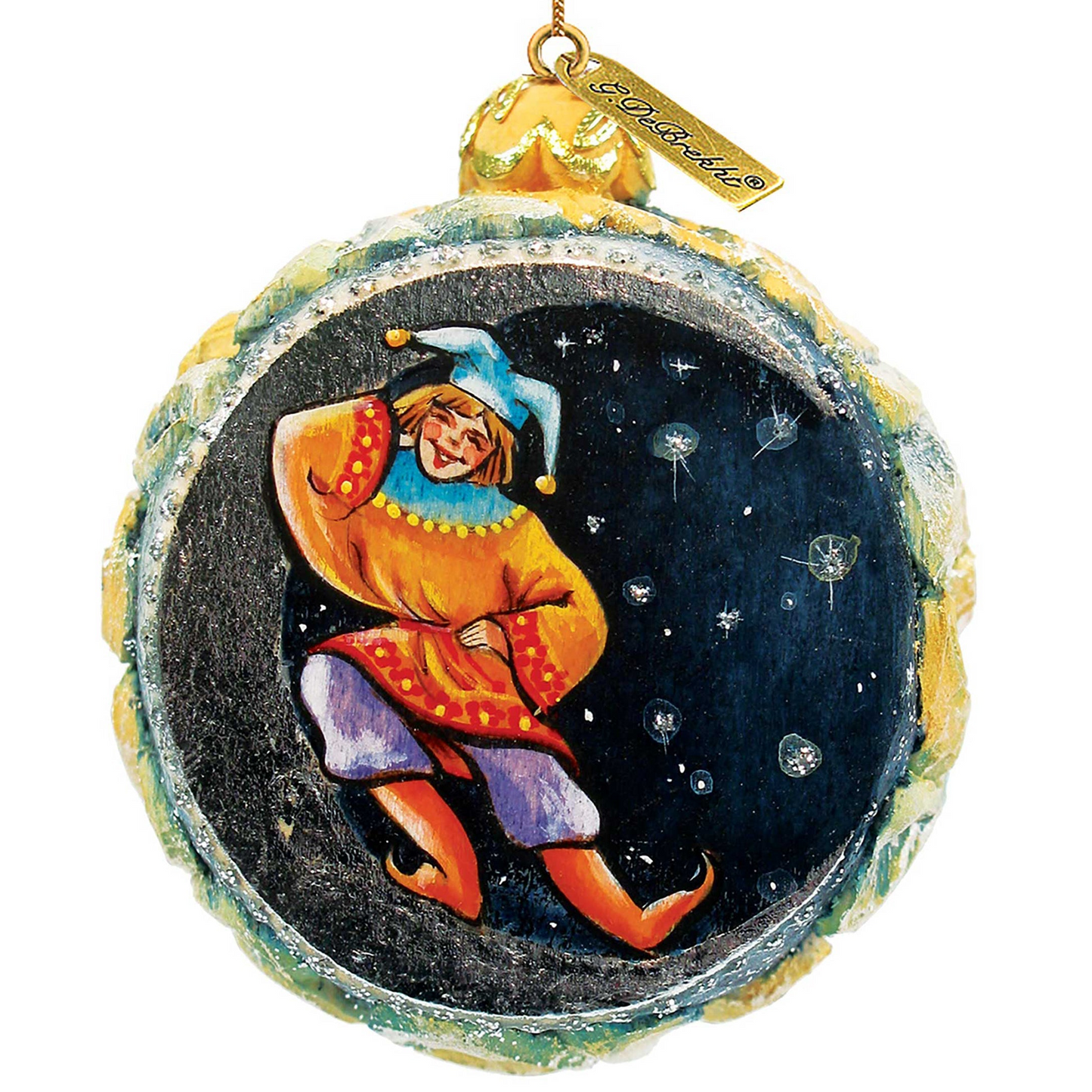 Ornament G.DeBrekht Winter Forest Nativity, sculpted hand-painted round holiday decor on Tampa Home & Garden Store