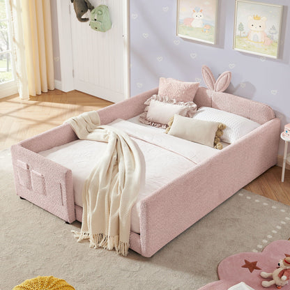 Cute Rabbit Ear Platform Bed and Safety Rail