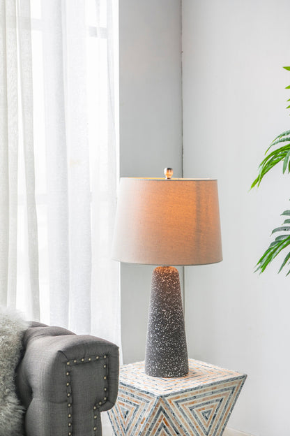 Artisan multicolor glass table lamp by HouseOfZazla with speckled base and copper shade on Tampa Home & Garden Store
