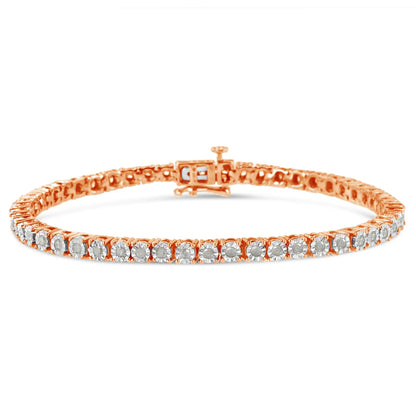 Miracle-Set diamond tennis bracelet, 7in, rose-gold tone bezel-set diamonds, I-J color on Tampa Home & Garden Store