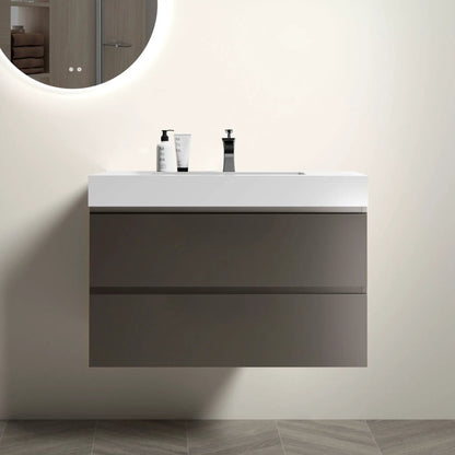 Alice bathroom vanity with sink, floating wall-mounted, large storage on Tampa Home & Garden Store