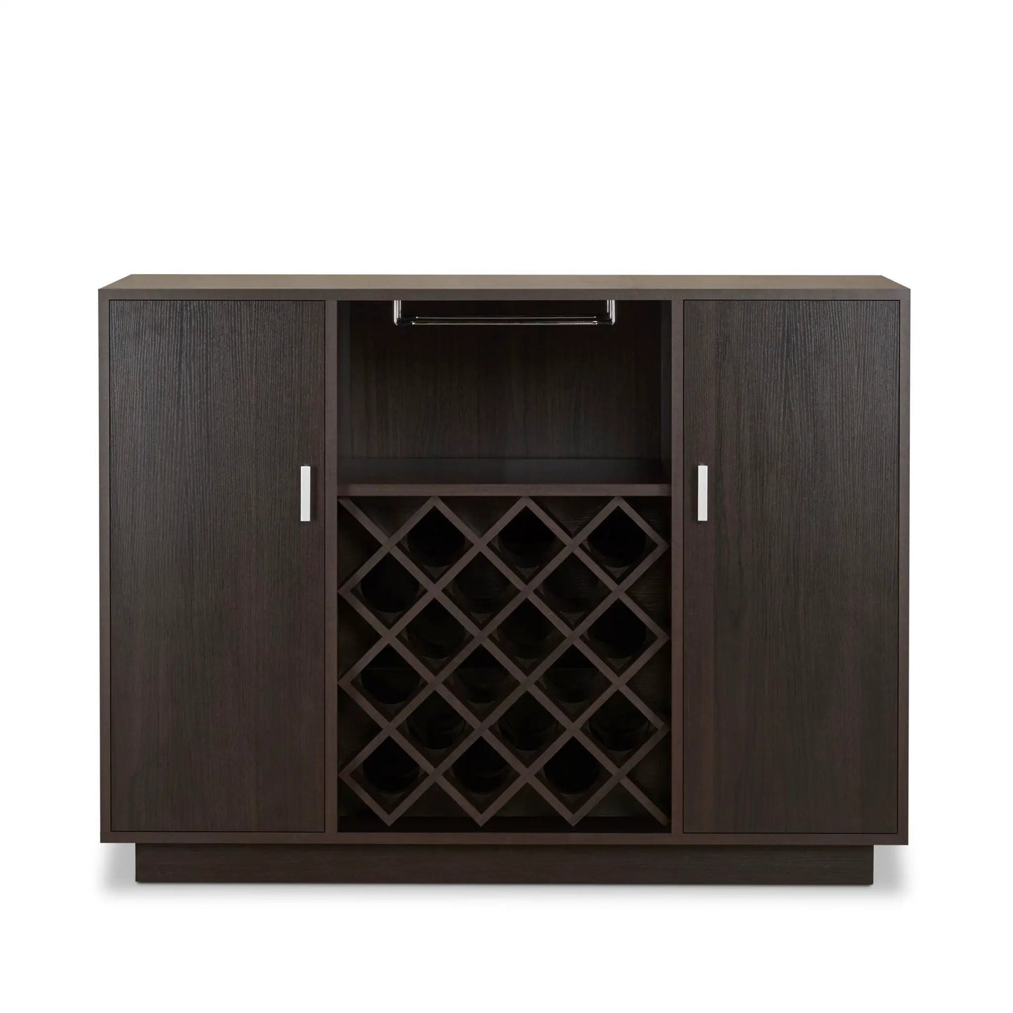 Hazen Wine Cabinet Espresso with 18 Bottle Rack