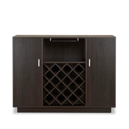 Hazen Wine Cabinet Espresso with 18 Bottle Rack