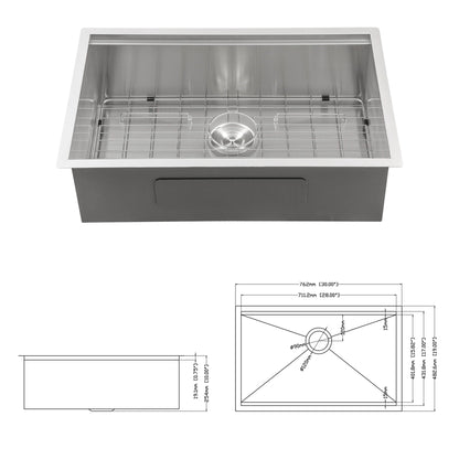 Single bowl undermount workstation sink by HouseOfZazla with stainless steel and wire rack on Tampa Home & Garden Store
