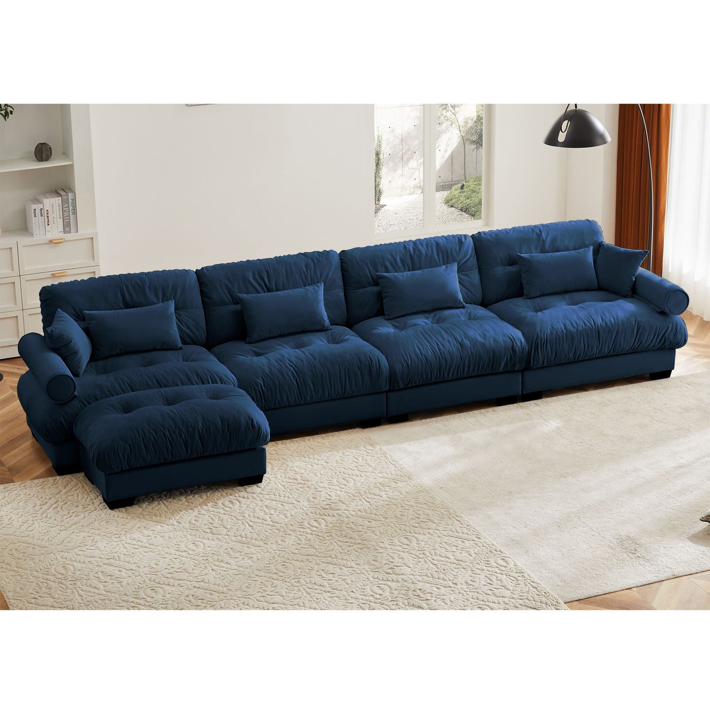 Oversized Modular Sofa with Movable Ottoman