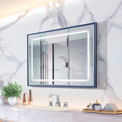 Led Beveled Front and Backlit Mirror for Bathroom