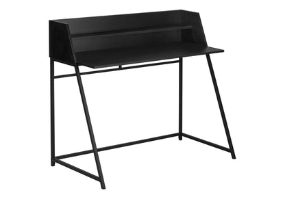 Computer desk black metal frame with back storage shelf, home office laptop setup, contemporary on Tampa Home & Garden Store