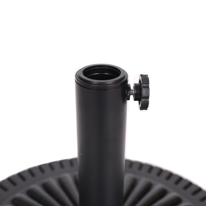 Black Rock resin outdoor umbrella base with steel support in black finish by HouseOfZazla on Tampa Home & Garden Store