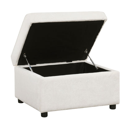 Sleeper ottoman storage unit in white fabric with lift lid by HouseOfZazla on Tampa Home & Garden Store