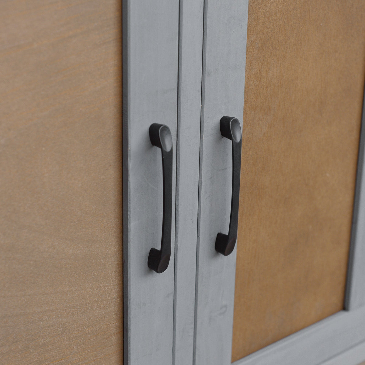 Foldable outdoor kitchen island hardware gray slatted panel with black hooks on Tampa Home & Garden Store