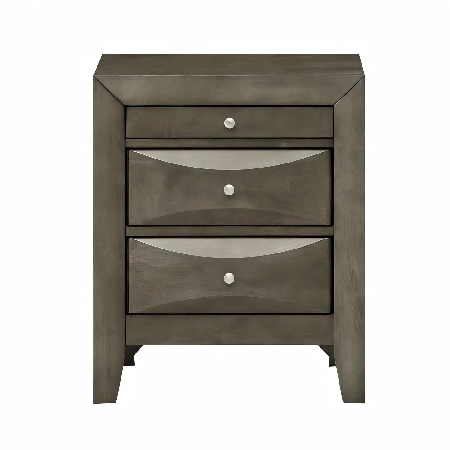 Modern Design Nightstand with Durable Wood Veneer