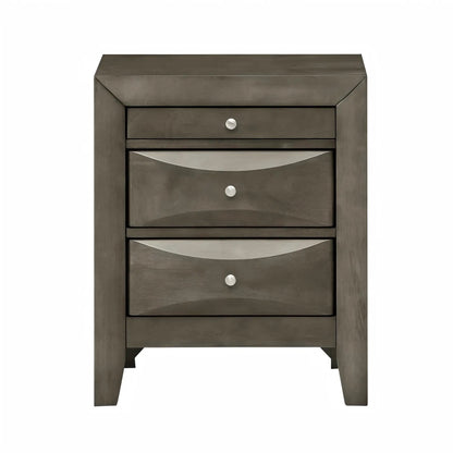 Modern Design Nightstand with Durable Wood Veneer