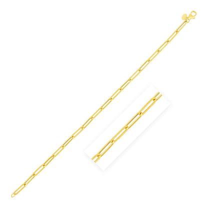 14k yellow gold textured paperclip chain necklace 3.5mm Bids.com on Tampa Home & Garden Store