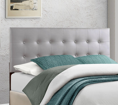 Upholstered headboard gray tufted with button accents by HouseOfZazla on Tampa Home & Garden Store