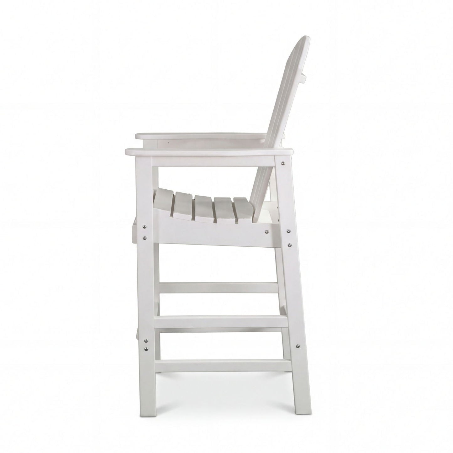 White Bar Height Adirondack Chair and Cup Holder