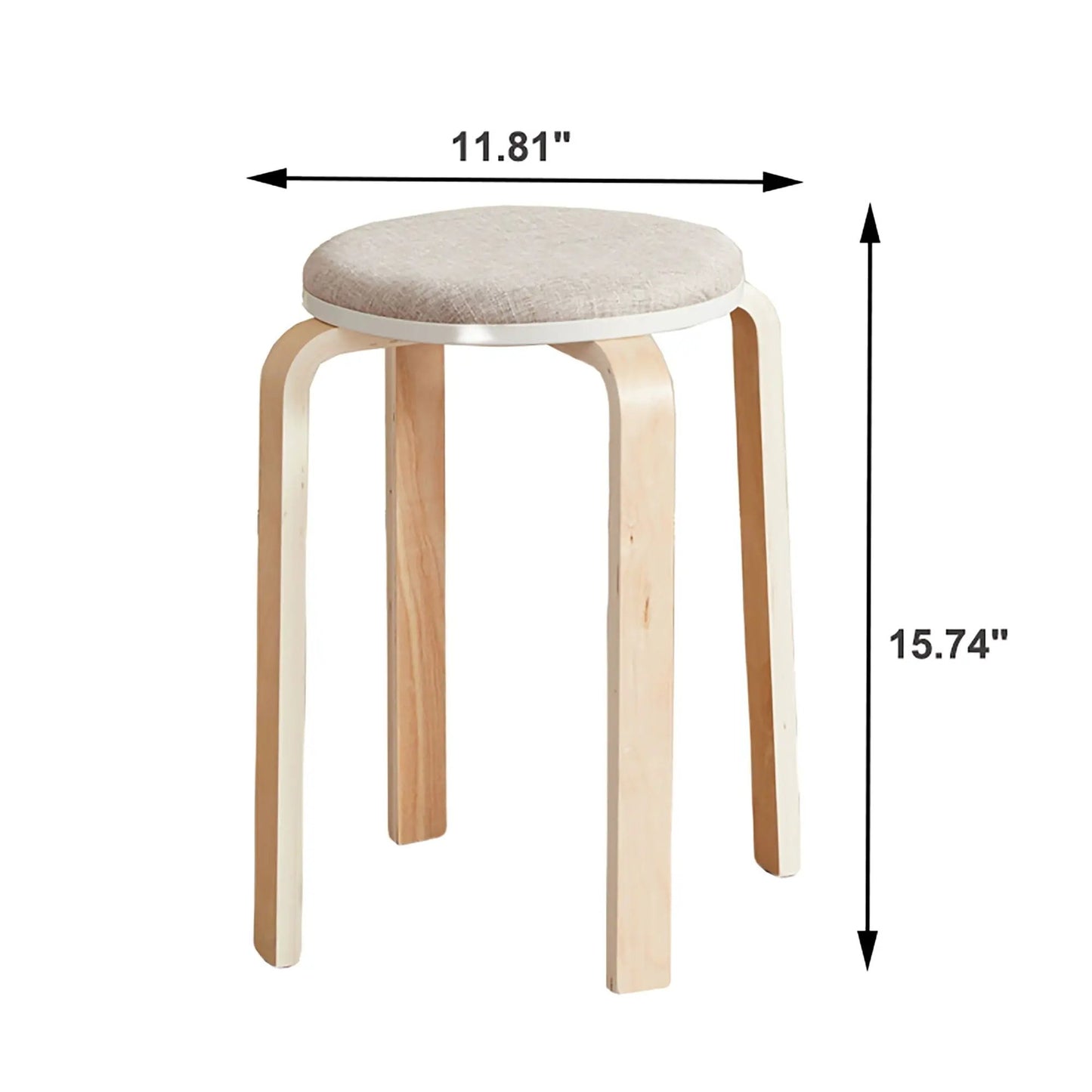 Stackable Round Backless Stools Set Of Four