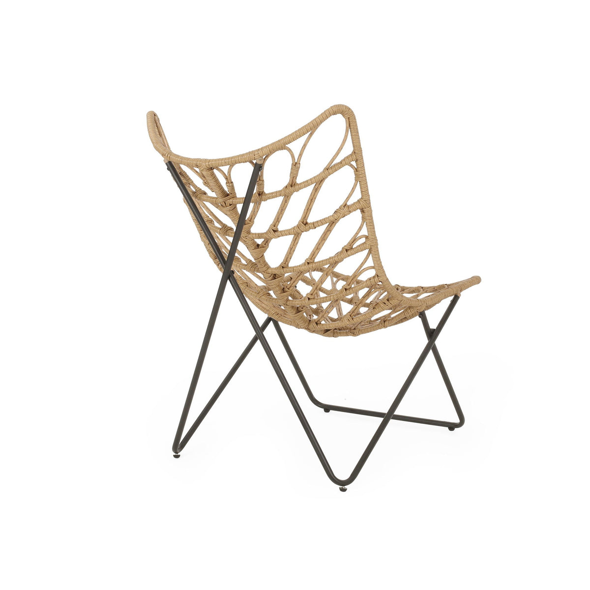 Bryson light brown outdoor chairs with geometric cross base, 2-pack by HouseOfZazla on Tampa Home & Garden Store