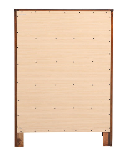 Storage Chest back view with light oak panels and dark brown frame on Tampa Home & Garden Store
