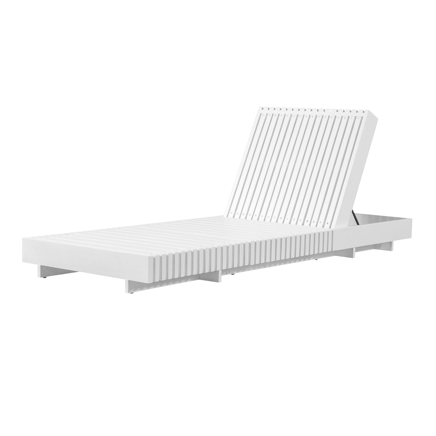 White Acacia Outdoor Lounge with Grey Cushion