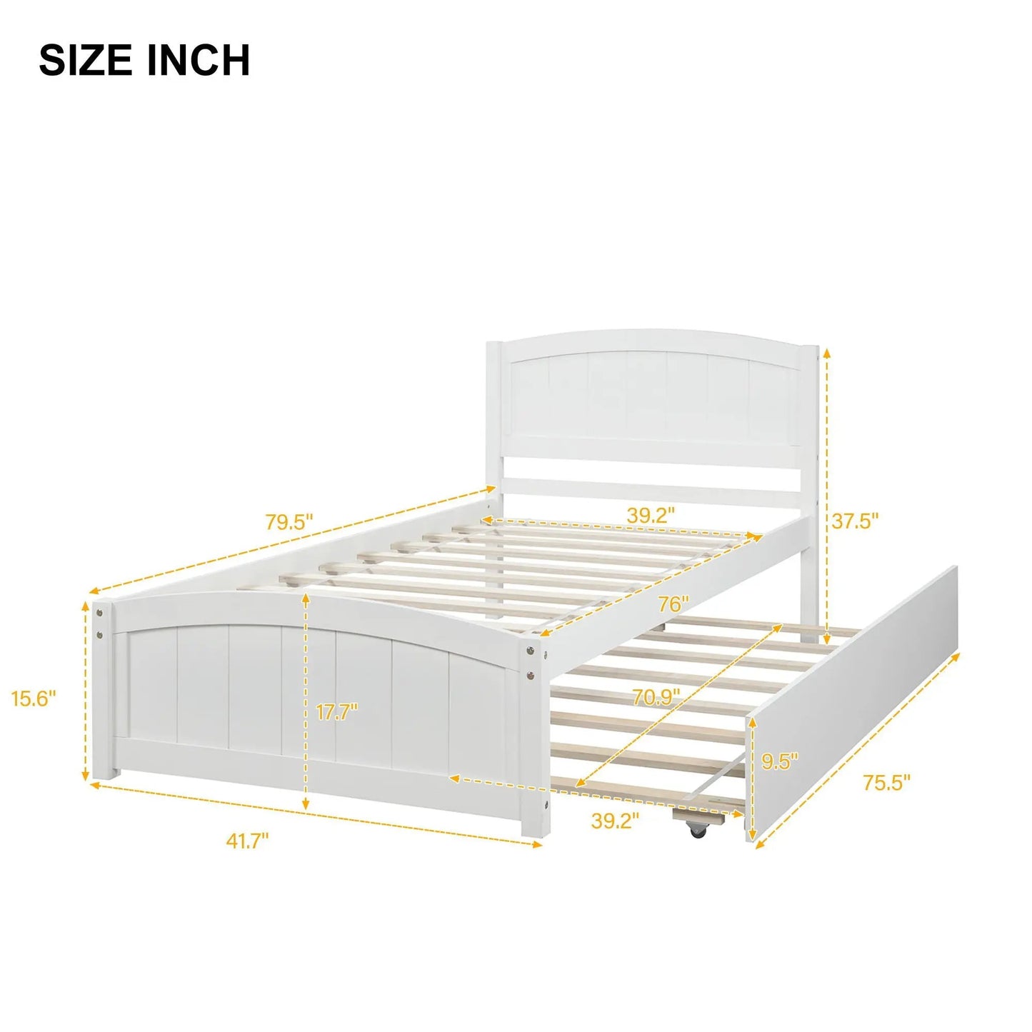 Platform Bed and Headboard With Footboard Slats