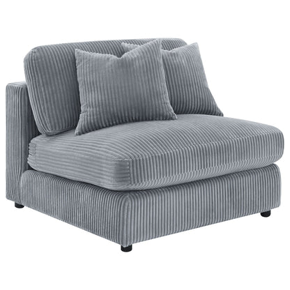 Cassidy Upholstered Sectional with Reversible Cushions in blue-gray fabric by HouseOfZazla on Tampa Home & Garden Store
