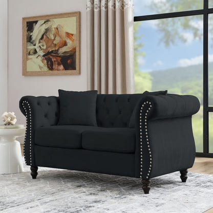 Chesterfield Sofa With Nailhead Trim and Cushions