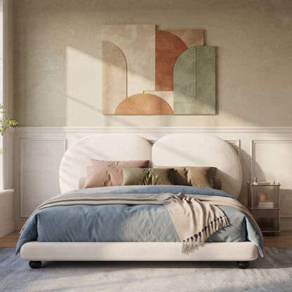Upholstered Bed Frame With Split Luxury Headboard