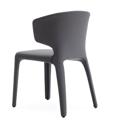 Conrad dining chair set of 2 with metal frame in dark gray leatherette on Tampa Home & Garden Store