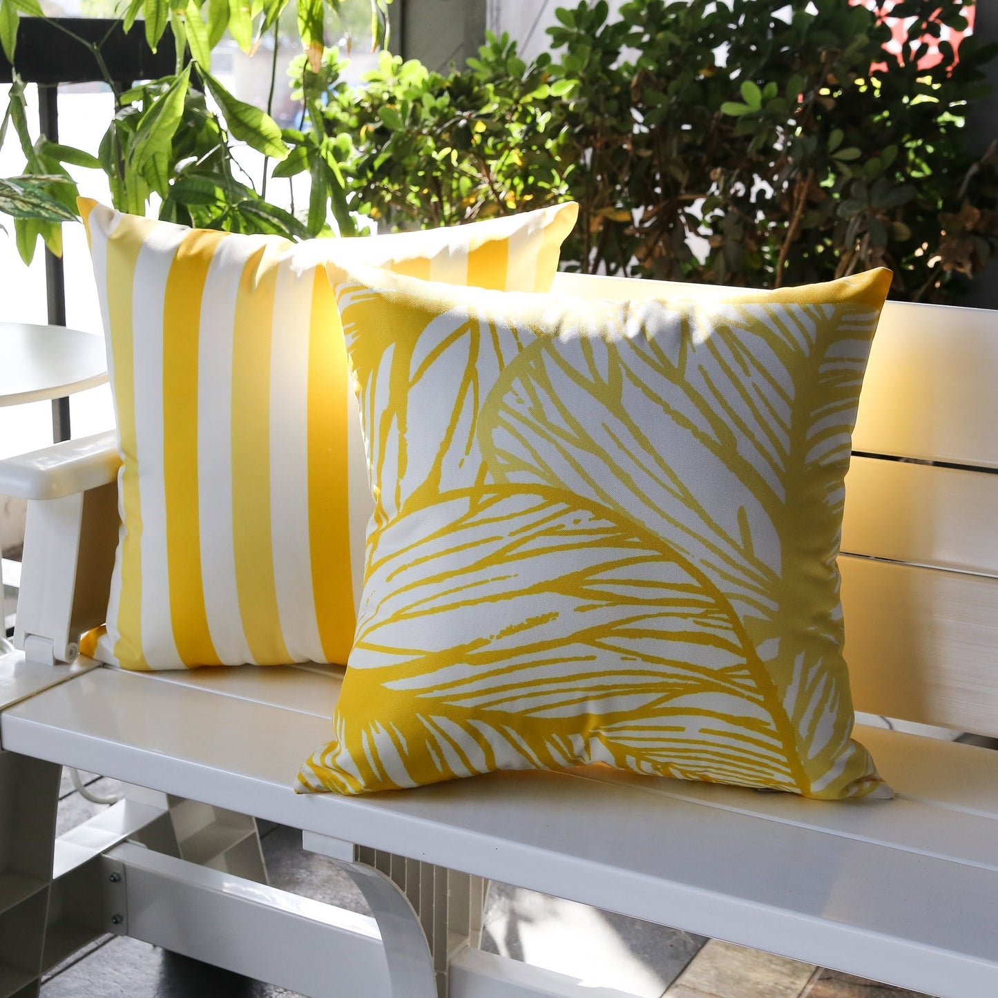 Yellow Leaf Vein Outdoor And Indoor Pillow