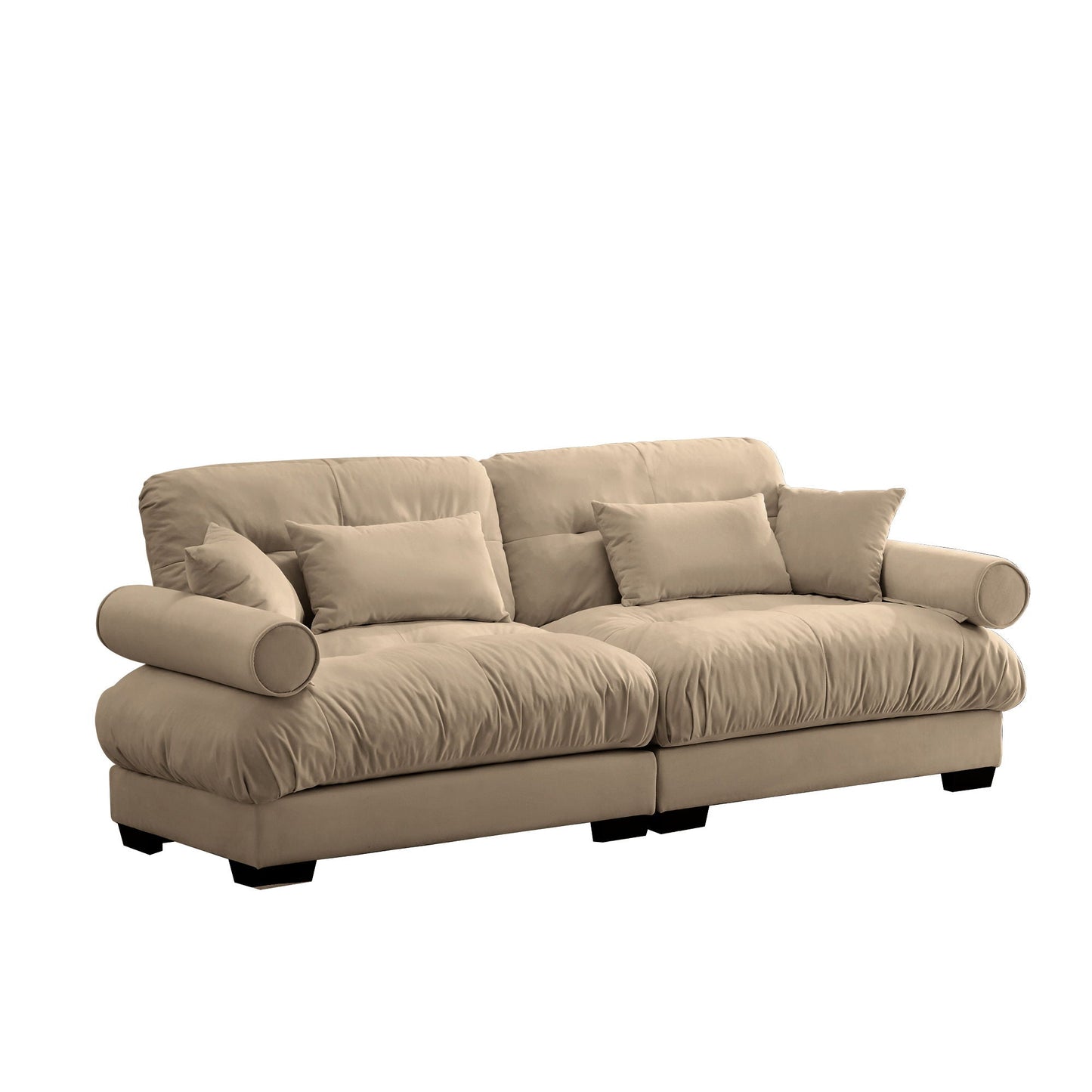 Large Modern Sofa With Cloud Comfort And Pillows