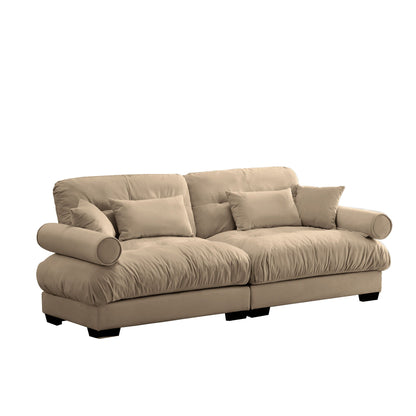 Large Modern Sofa With Cloud Comfort And Pillows