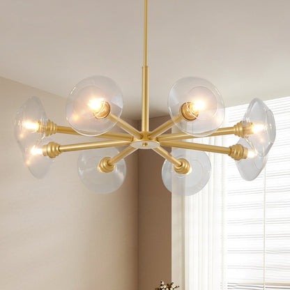 36 in Modern Gold 8-Light Sputnik Chandelier with Clear Glass Shades by HouseOfZazla on Tampa Home & Garden Store