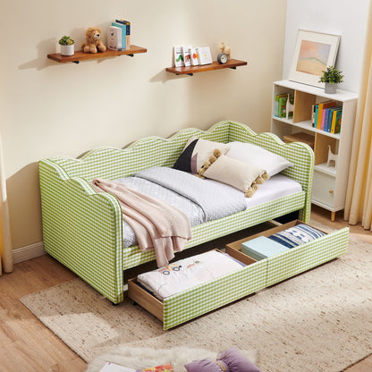 Gingham Daybed With Usb Port And The Wave Shape