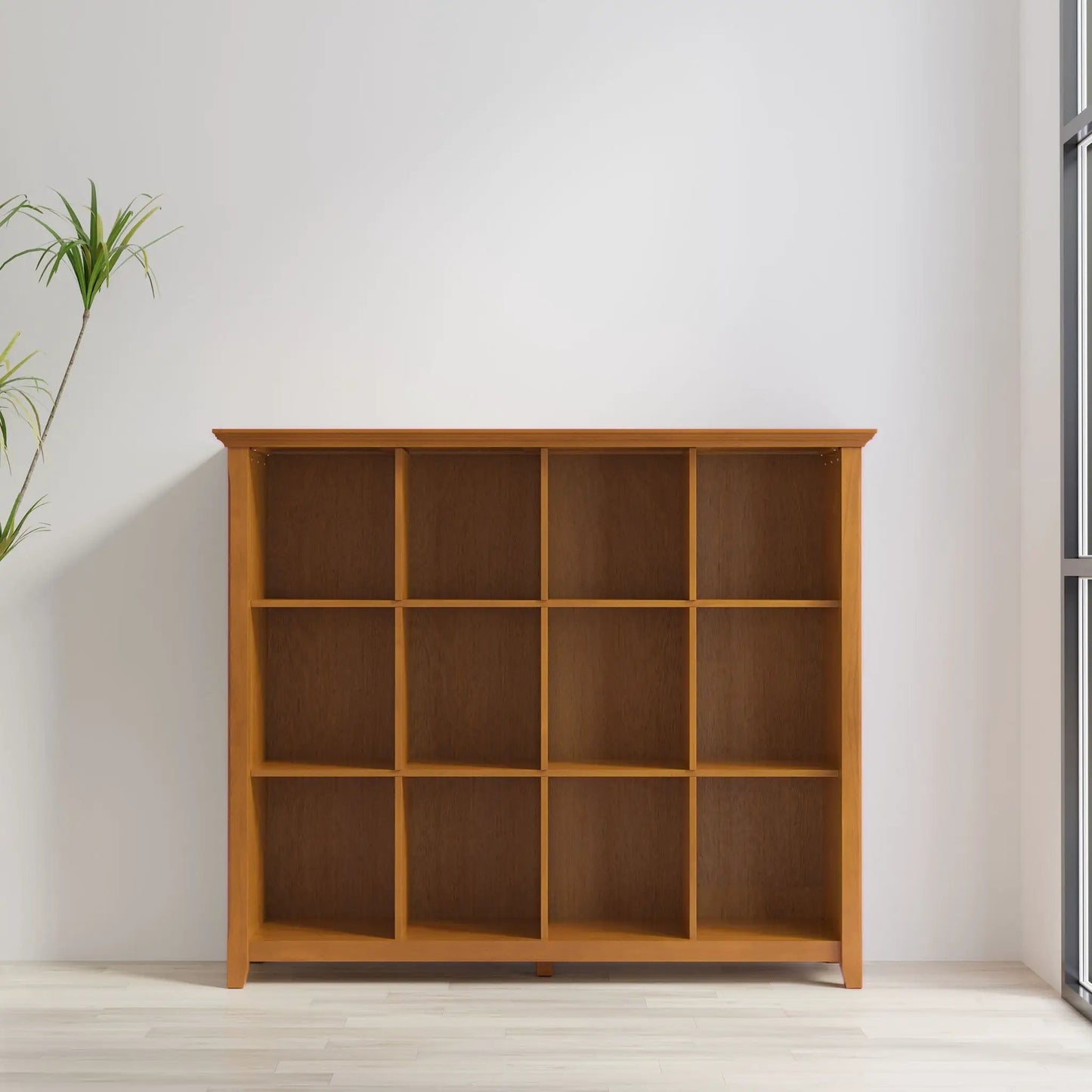 Acadian handcrafted cube storage unit by Unique Piece Furniture, warm wood with 12 cubbies on Tampa Home & Garden Store