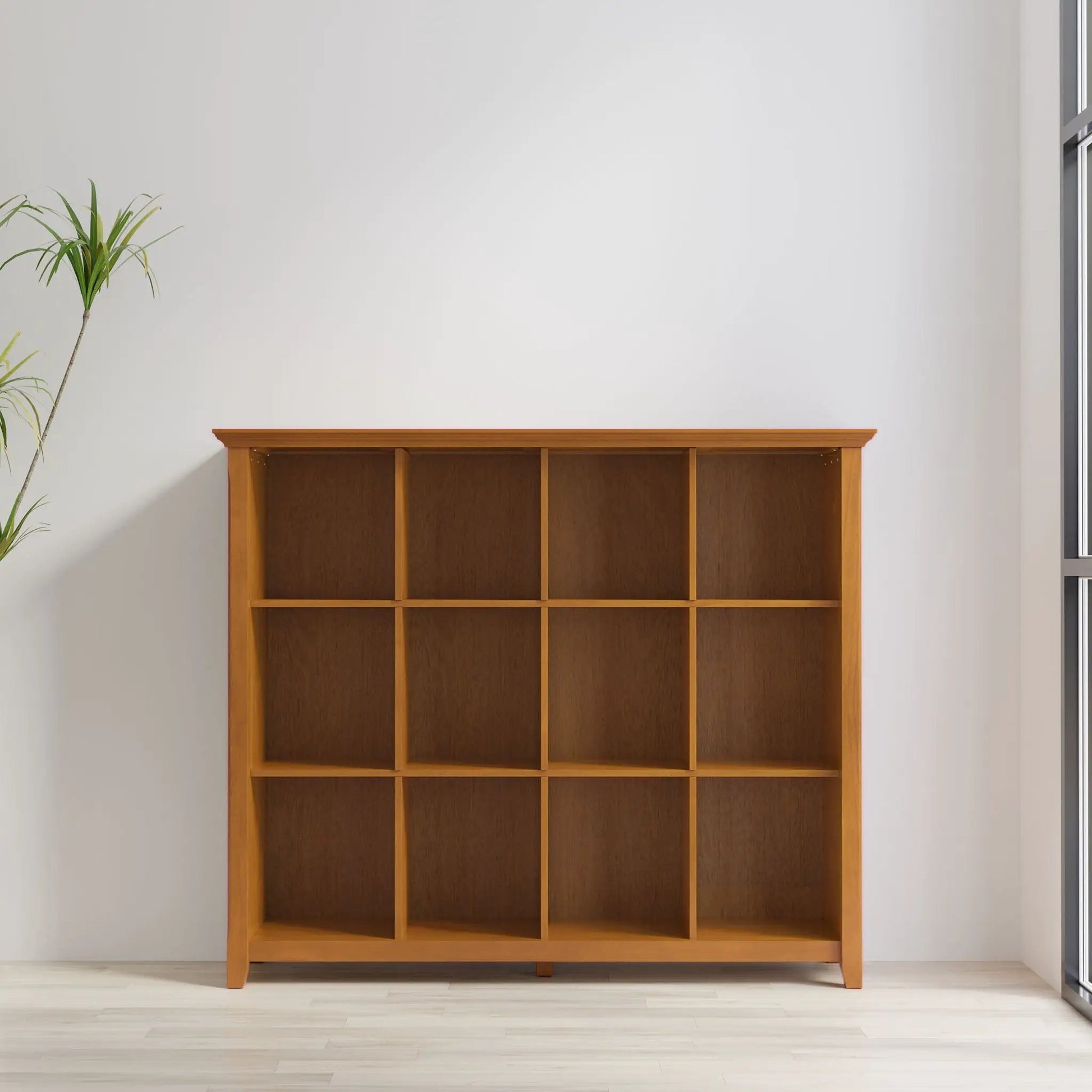 Acadian handcrafted cube storage unit by Unique Piece Furniture, warm wood with 12 cubbies on Tampa Home & Garden Store