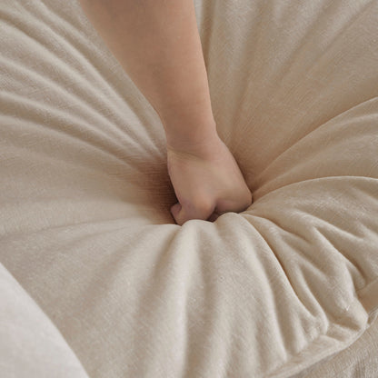 Oversized U Shaped Sofa and Two Chenille Ottomans