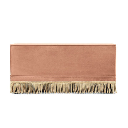 Duchess Pet Bed Sofa in blush pink faux suede with fringe trim by HouseOfZazla on Tampa Home & Garden Store