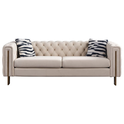 Modern Chesterfield Tufted Sofa and Metal Legs