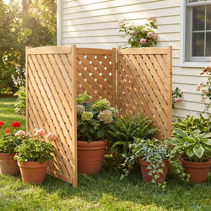 Outdoor 3 Panel Air Conditioner Screen For Patios