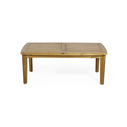 Brown Acacia and Outdoor Rectangular Coffee Table