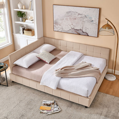 Mid-Century Upholstered Bed Frame and Backrest