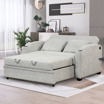 Convertible Sofa With Usb And Adjustable Backrest